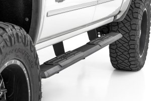 Chevrolet Silverado 3500HD Running Boards - Rough Country - TR2 Aluminum - Black - '07-'19